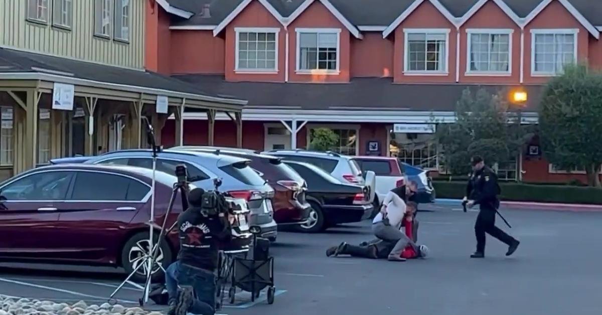 Footage shows the moment California police officers detained Half Moon